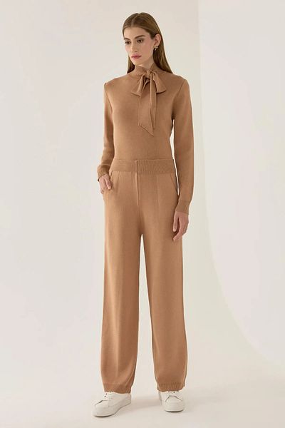 Hiccup High Waist Wide Leg Knitwear Trousers