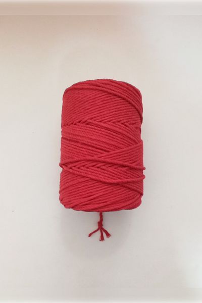 TAHAHAMAK 1 Kilogram Red Macrame Cotton - 3 Mm, 3 Twists, Bag and Hobby String