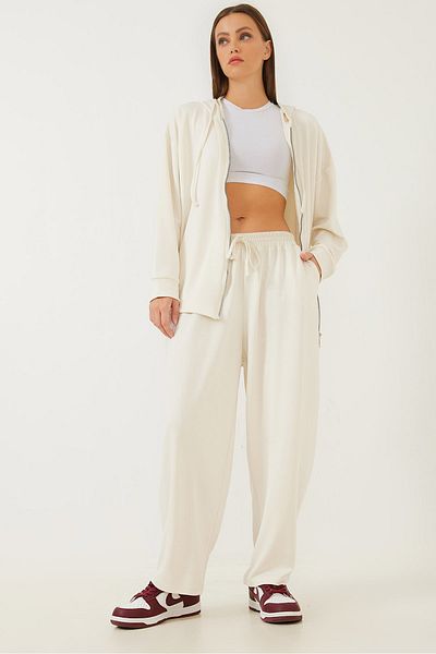 Bianco Lucci Damski rozpinany komplet Top i Bottom Modal 60251898