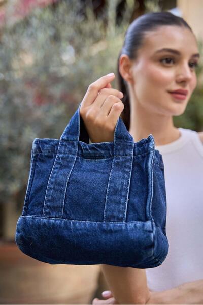 Madamra Női sötétkék farmer vászon Crossbody táska