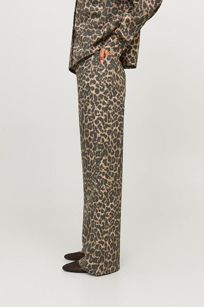 Jack & Jones Women's Comfortable Calip Leopard Print Trousers - Sarah