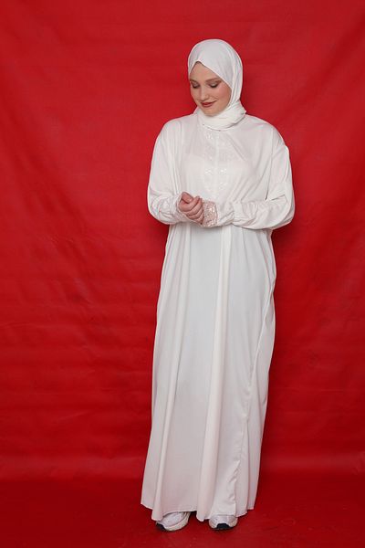Kutay Collection فستان صلاة نسائي حجاب مع شال ذاتي