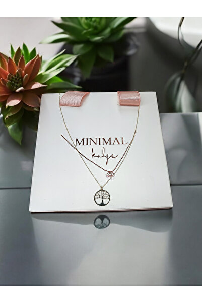 MİNİMAL Minimal Kolye Altın Ağaç Kolye "Tree"