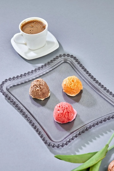 origa 4 Adet Dekoratif Kahve Sunum Tepsisi Mika Kristal Tepsi