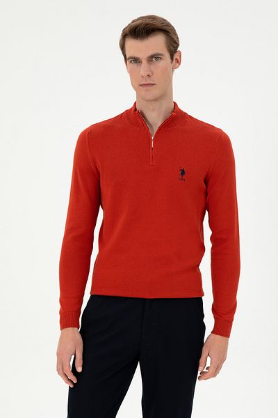 U.S. Polo Assn. Мъжки пуловер с тухлена принтирана материя 50293398-vr031
