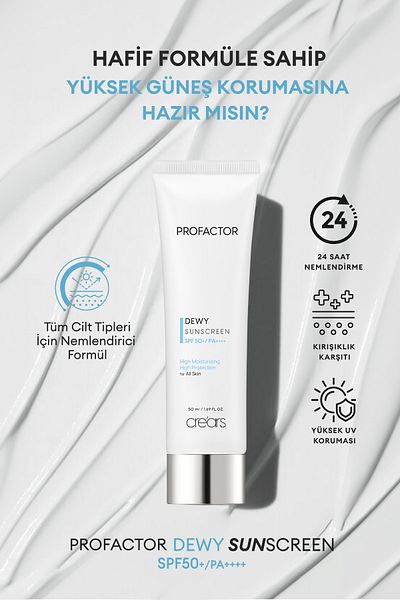 Cre'ars With Peptide Content - Intensive Moisturizing Sunscreen Cre'Ars Profactor Dewy Sunscreen Spf50+/Pa++++