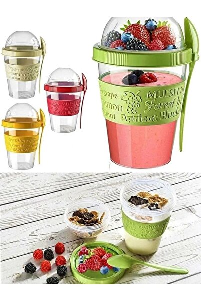 Viyalente Take'n Go Practical Portable Snack and Yogurt Container with Spoon