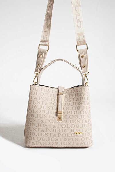 Just Polo Print Patterned Waterproof 4 Compartment Women's Shoulder Bag