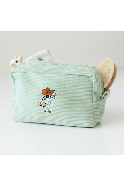 Mama Yoyo Baby&Kids Mint Velvet Organizer Bag - Mouse Embroidered