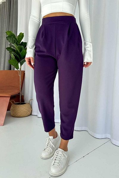 Mine Tan Butik Purple Balloon Trousers - Elastic Back