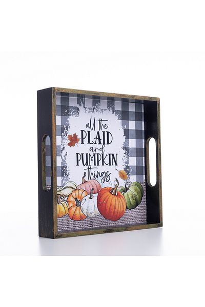 Bimotif Decorative ornamental tray, 20x4x20 cm, Color Honey Pumpkins