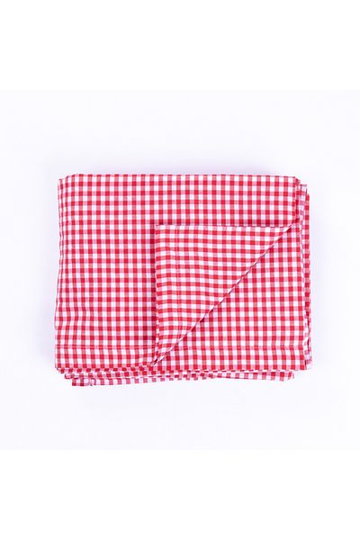 Bimotif مفرش طاولة نزهة أحمر - قماش قطني، 145x145