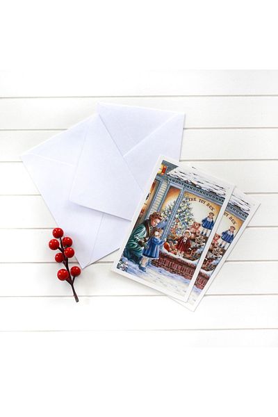 Bimotif 10-piece New Year's Postcard-envelope Set - Toy Shop