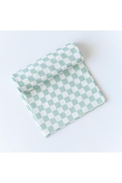Mama Yoyo Baby&Kids Multi-Purpose Organic Muslin Blanket - 100 x100 cm Mint Dama