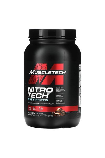 MUSCLETECH Nitro Tech Whey Protein, Milk Chocolate, 2 LB