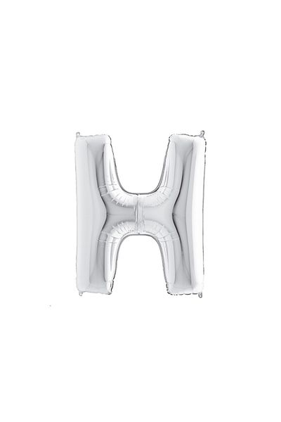 Bimotif letter H-shaped silver color foil balloon 40inc 1 piece