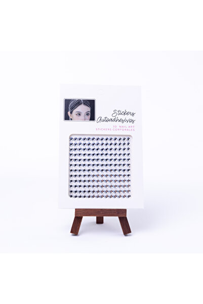 Bimotif Yuvarlak Biçimli Koyu Renkli Yüz Ve Vücut Stickerı Makyaj Taşı 3 Kutu