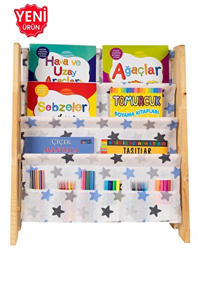 ERKAWOOD Montessori Doğal Ahşap Kitaplık Demonte Çocuk Odası Kreş Anaokulu Eğ...