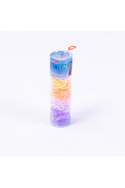 Bimotif 125pcs 5-coloured hair rubber, (purple, lilac, orange, yellow, pink)