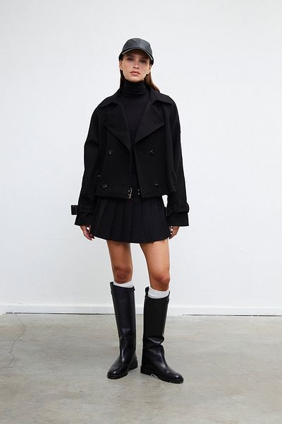 VATKALI Stamped double-breasted short jacket