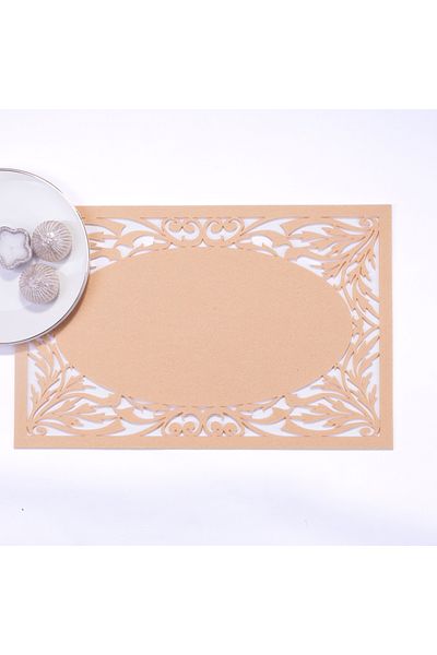 Bimotif Serviciu American Pâslă Bej, Ramă - 29x45 Cm 1 Buc