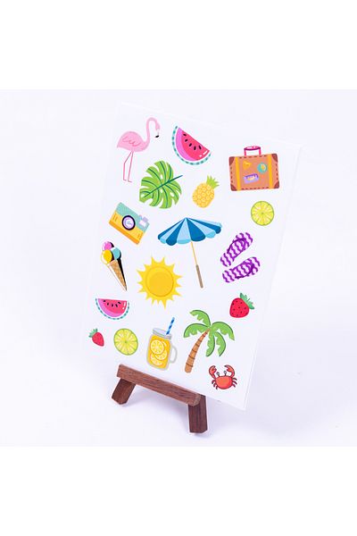 Bimotif Colorful Summer Doddle Sticker Set, A5 2 Sheets