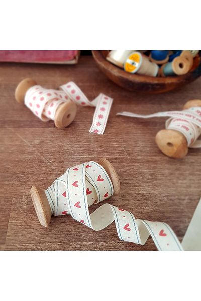 Bimotif Βαμβακερή Κορδέλα, Καρδιά, 1,5 cm 5 Μέτρα