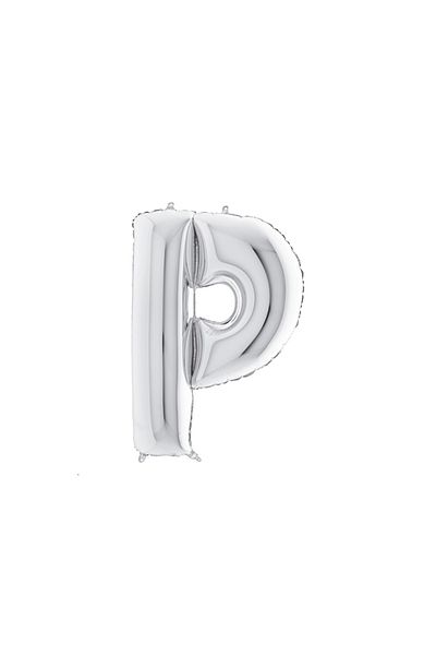 Bimotif P letter shaped silver color foil balloon 40inc 1 piece