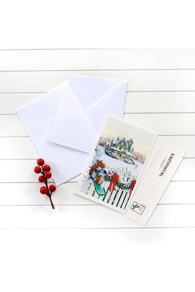 Bimotif Set of 10 New Year's Postcards - Envelopes - New Year's Mailers