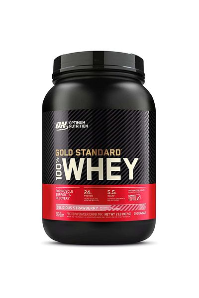 Optimum Nutrition Gold Standard 100% Whey Protein, Delicious Strawberry, 2 LB