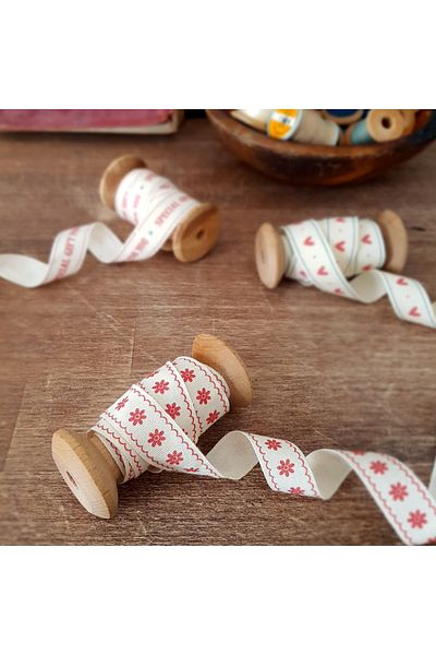 Bimotif Βαμβακερή Κορδέλα, Λουλούδι, 1,5 cm 5 Μέτρα