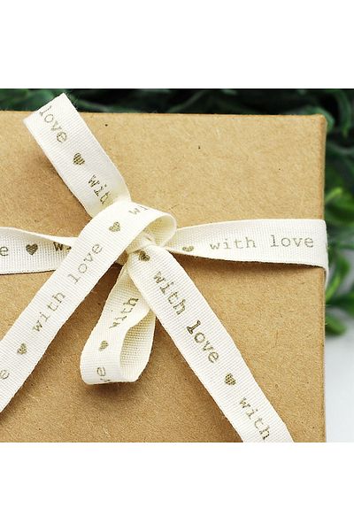 Bimotif Βαμβακερή ρίγα, With Love, 1 cm 5 μέτρα