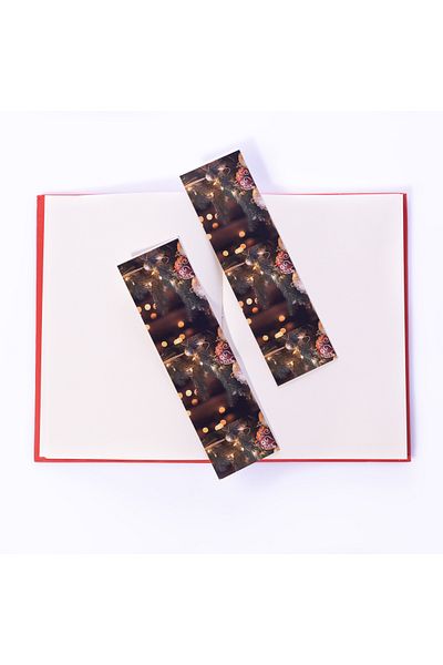 Bimotif Illuminated Pine Tree Ornament Themed Bookmark Set 25 Pieces