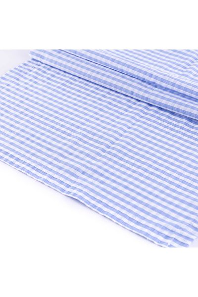Bimotif Βαμβακερό ύφασμα Gingham 1 μέτρο, γαλάζιο πλάτος 150 cm