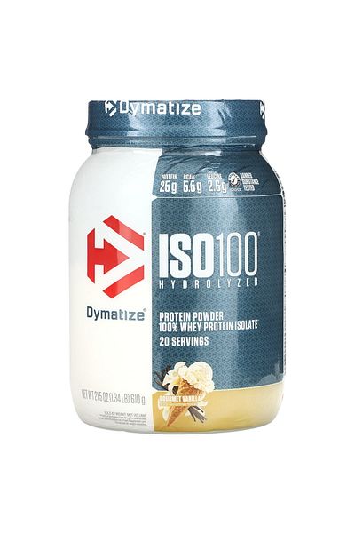 Dymatize ISO 100 Hydrolyzed whey protein isolate, Gourmet Vanilla, 1.34 LB