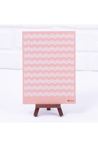 Bimotif Salmon sticker set with lace motif, A5 2 sheets