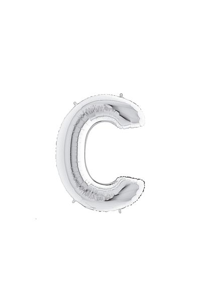 Bimotif letter C shaped silver color foil balloon 40inc 1 piece
