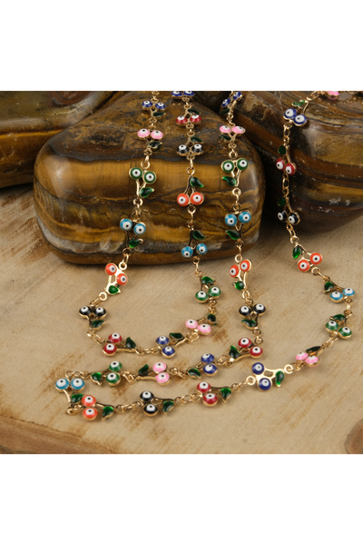 Prestij Boncuk Lanț cu mărgele Cherry Evil Eye Lanț de bijuterii și accesorii...