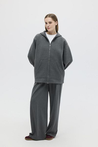 KADRİYE BAŞTÜRK Ανθρακί Χρώμα Raised Blunt Cardigan