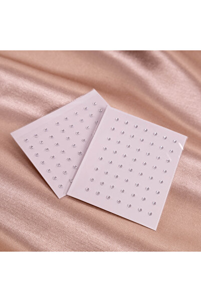 Bimotif Vintage Yuvarlak Şekilli Kristal Yüz Ve Vücut Stickerı Yapışkanlı Mak...