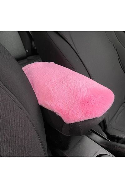 Oto Aksesuarcım Soft Plush Armrest Armrest Cushion Candy Pink