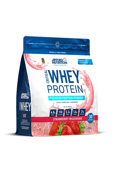 applied nutrition Critical Whey Blend, Strawberry Milkshake, 900 Gm