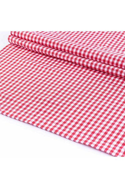 Bimotif Cotton Gingham Fabric 3 Meters, Red Width 150 cm