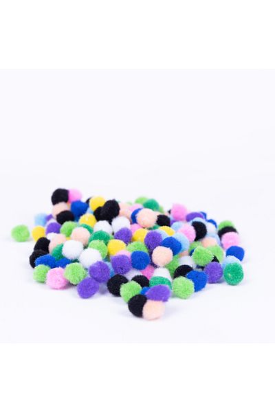 Bimotif Plush pom-pom, 6 mm 100 pieces Yellow