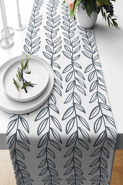 on the clouds Bohemian Leaf Pattern Table Διαφορετικά μοντέλα Ranır Διακοσμητικό σετ με 4 κάλυμμα μαξιλαριού