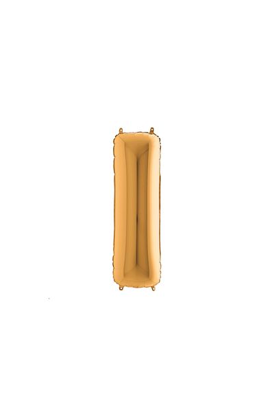 Bimotif Letter foil balloon, gold color glossy, 102cm Letter I 1 piece
