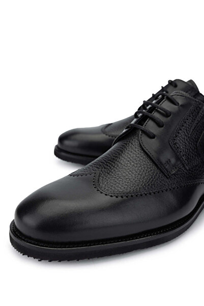 Tamer Tanca Erkek Hakiki Deri Siyah Günlük Ayakkabı