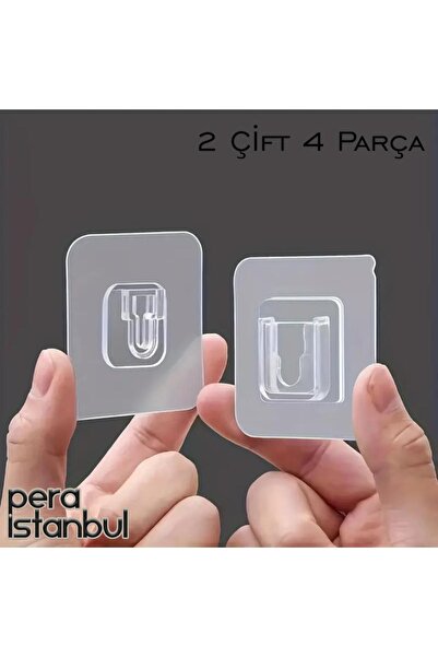 Genel Markalar 2 Adet Süper Güçlü Şeffaf Çerçeve Askısı Resim Mutfak Kancası ...