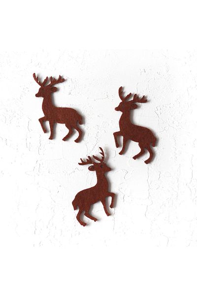 Bimotif Felt Motif Deer, Σκούρο Καφέ 3 Τεμάχια