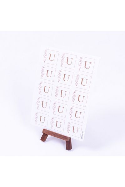 Bimotif Wedding, Wedding Alphabet Letter Set, Letter U, 3.5 cm 30 pcs